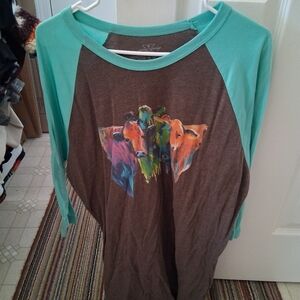 Women's Crazy Train 3/4 length sleeve shirt